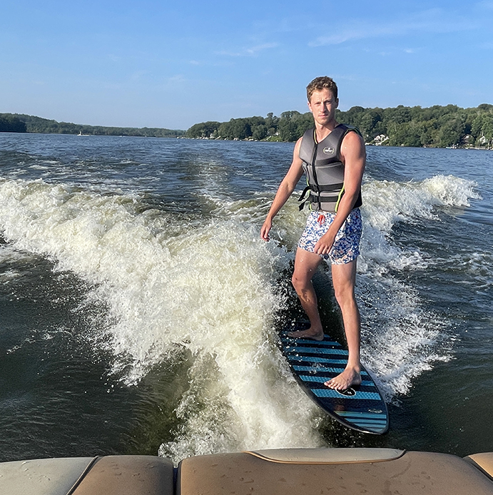 Photo showing Jeremy Schneider wakeboarding