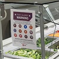 Photo showing allergen warning sign