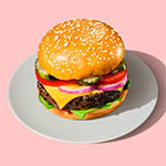 Impossible Burger on a plate
